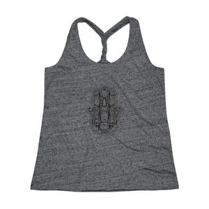 HAMSA (blk) <br>women's cosmic <br>twist back tank