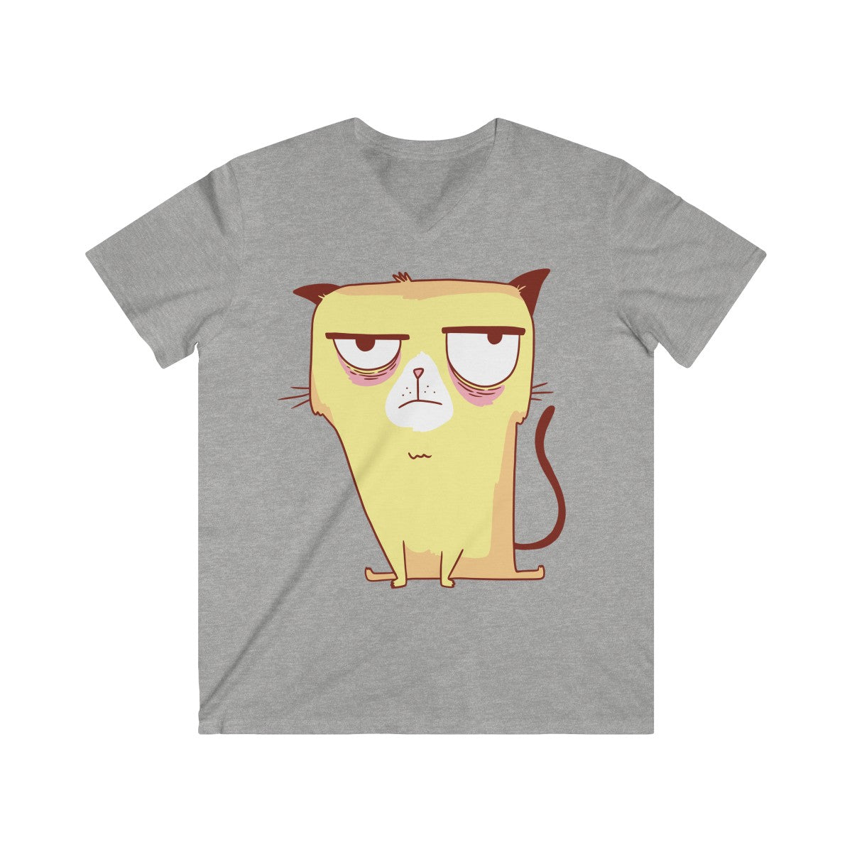 GRUMPY GATO <br>men’s fitted V-neck <br>short sleeve tee