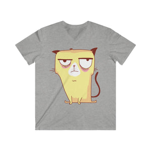 GRUMPY GATO <br>men’s fitted V-neck <br>short sleeve tee