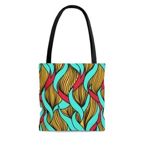 TWINED AFRICAN PATTERN <br>AOP tote bag