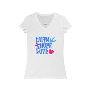 FAITH, HOPE, LOVE <br>women's <br>short sleeve <br>V-neck tee