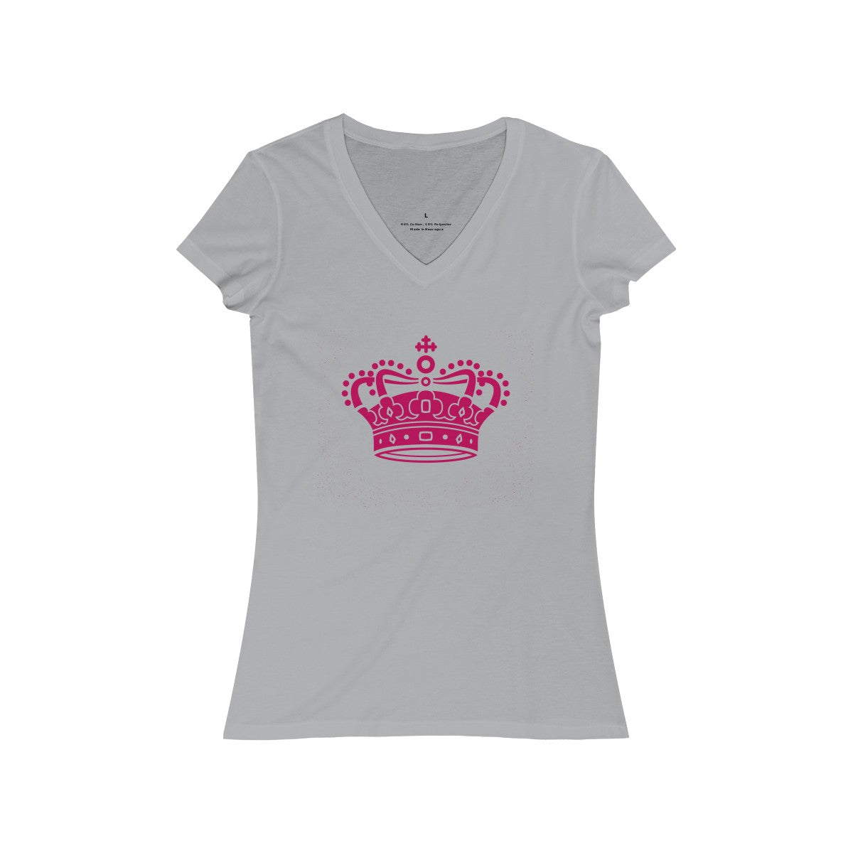 PINK CROWN <br>women's jersey <br>short sleeve <br>V-neck tee