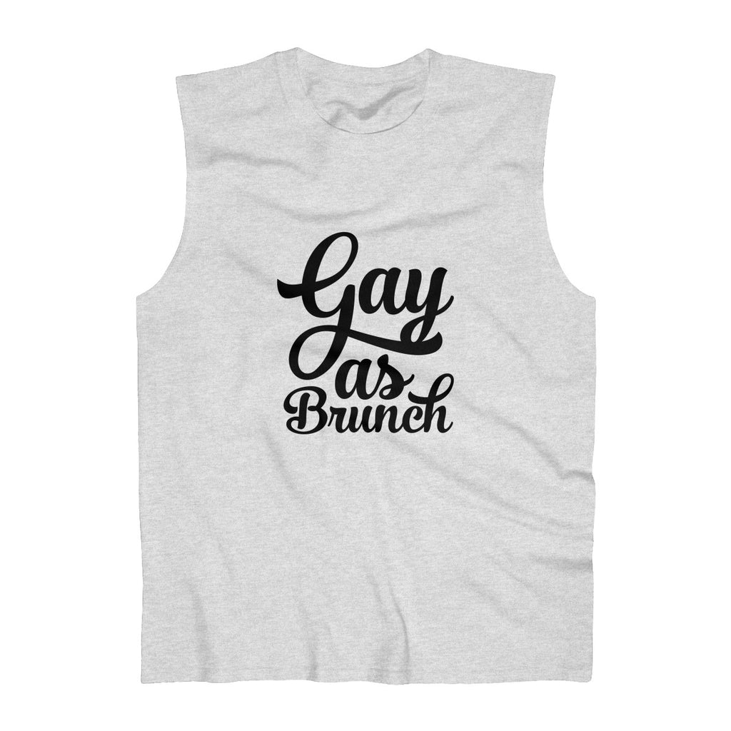 GAY AS BRUNCH <br>men's ultra cotton <br>sleeveless tee