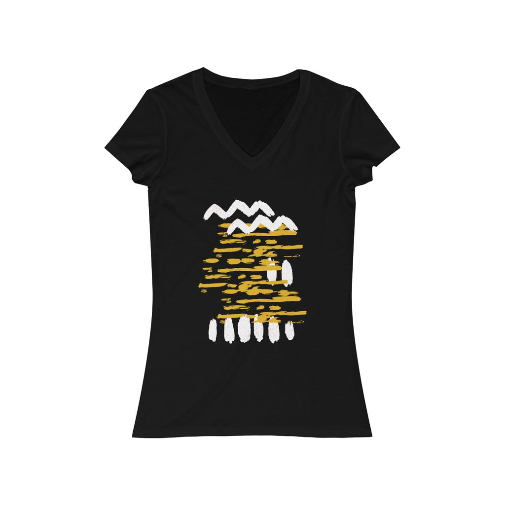 ABSTRACT 4 <br>women's jersey <br>short sleeve <br>V-neck tee