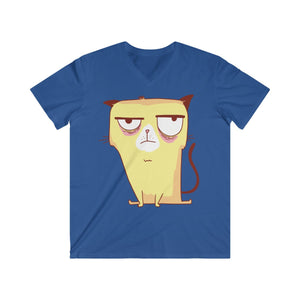 GRUMPY GATO <br>men’s fitted V-neck <br>short sleeve tee