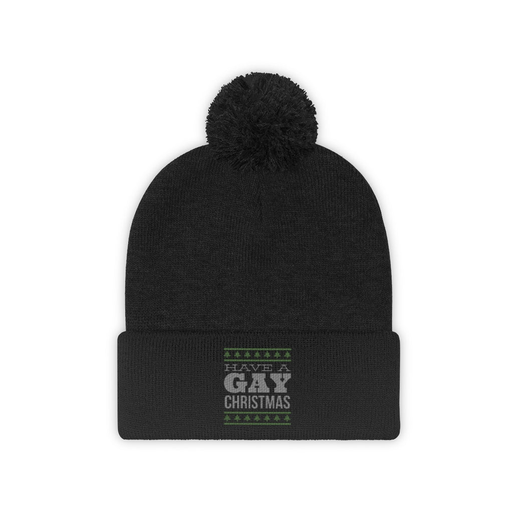 HAVE A GAY <br>CHRISTMAS <br>pom pom beanie