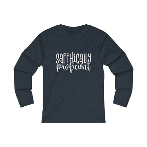 SAPPHICALLY PROFICIENT<br>women's fitted <br>long sleeve tee