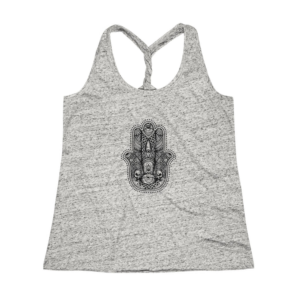 HAMSA (blk) <br>women's cosmic <br>twist back tank