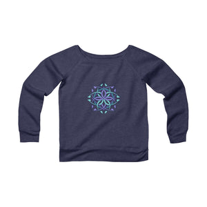 SACRED GEOMETRY <br>women's <br>sponge fleece <br>wide neck <br>sweatshirt