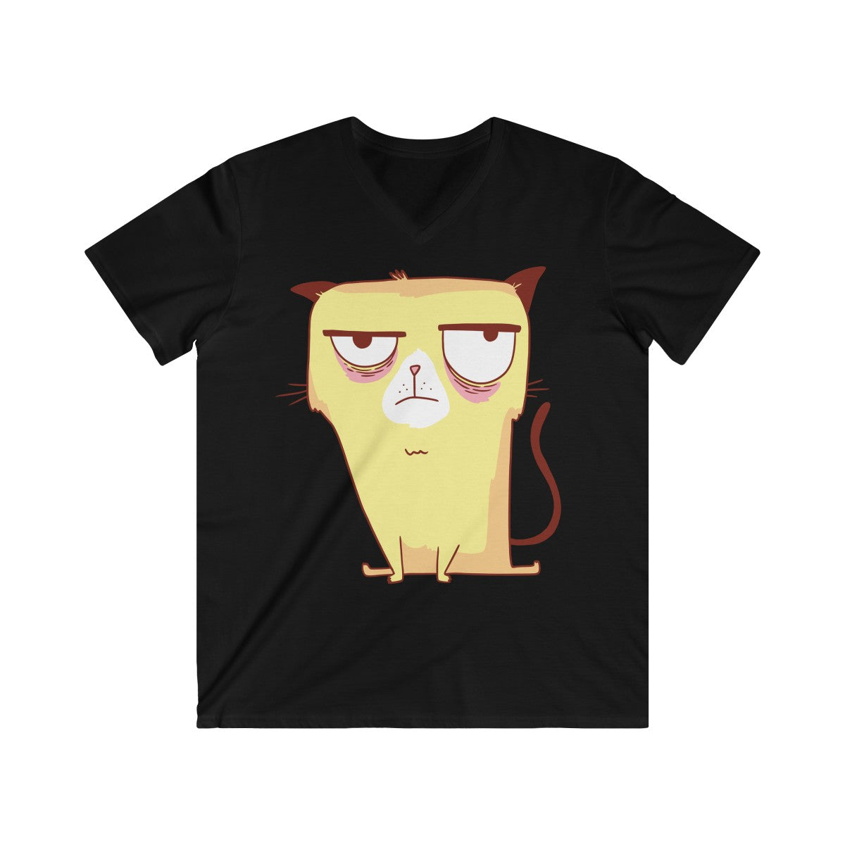 GRUMPY GATO <br>men’s fitted V-neck <br>short sleeve tee