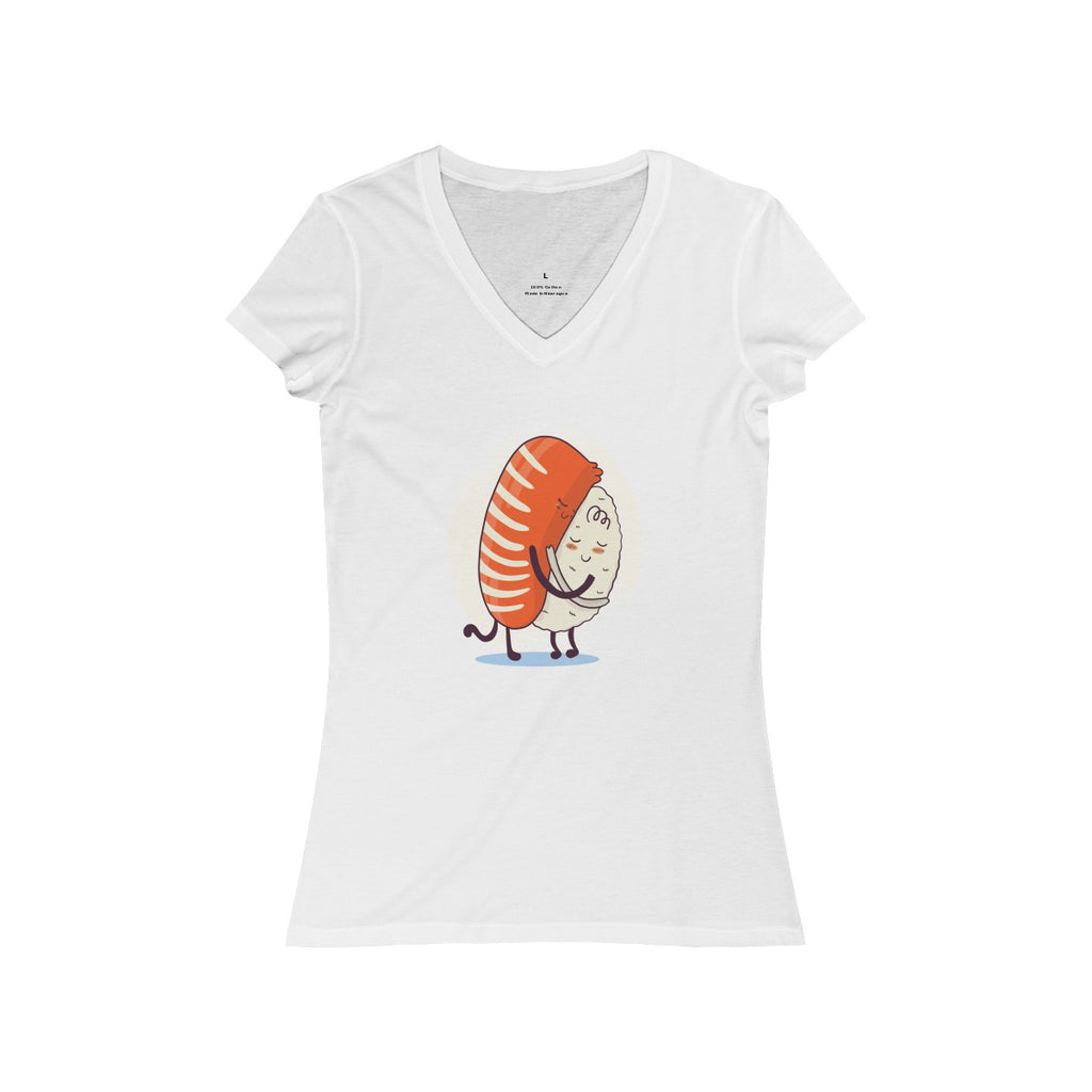 SUSHI HUG <br>women's jersey <br>short sleeve <br>V-neck tee