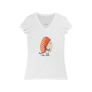 SUSHI HUG <br>women's jersey <br>short sleeve <br>V-neck tee