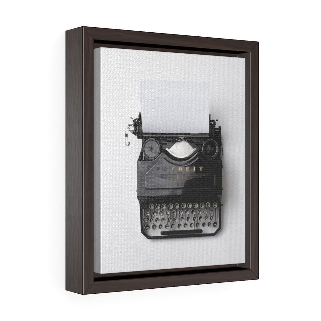 VINTAGE TYPEWRITER <br>vertical framed premium gallery wrap canvas