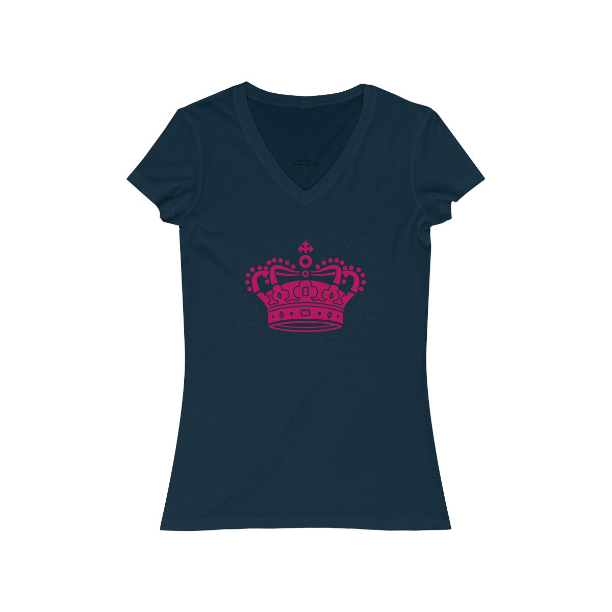 PINK CROWN <br>women's jersey <br>short sleeve <br>V-neck tee