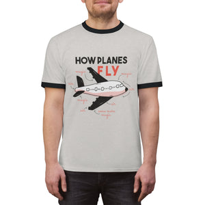 HOW PLANES FLY <br>unisex ringer tee