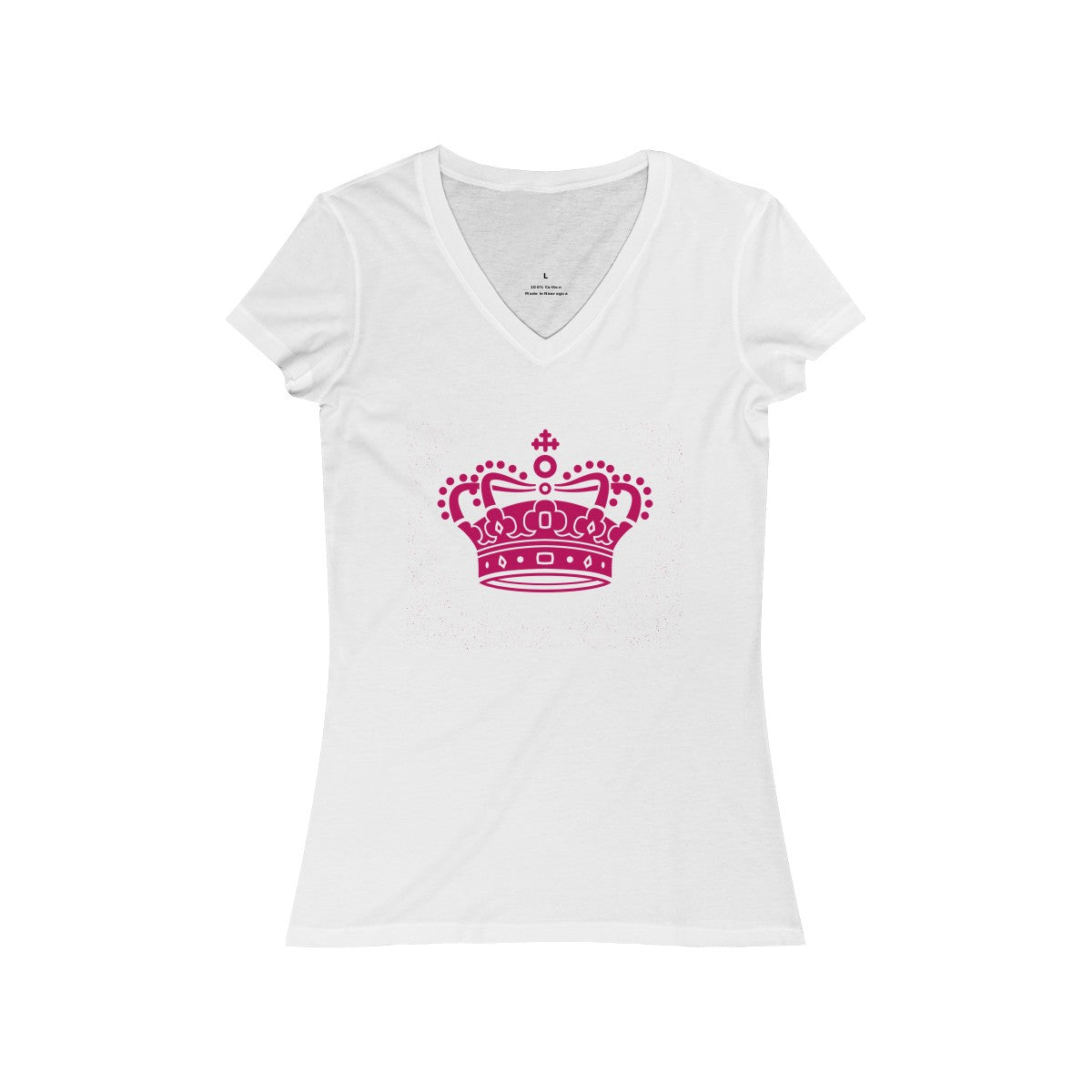 PINK CROWN <br>women's jersey <br>short sleeve <br>V-neck tee