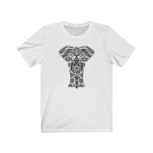 ELEPHANT MANDALA 2 <br>unisex \tee (wht)