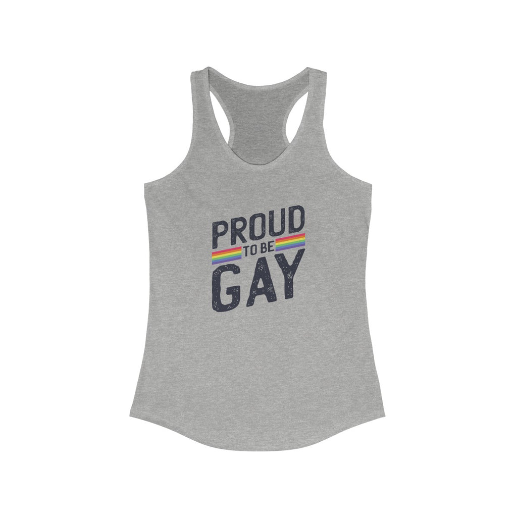 PROUD TO BE GAY <br>women's racerback tank