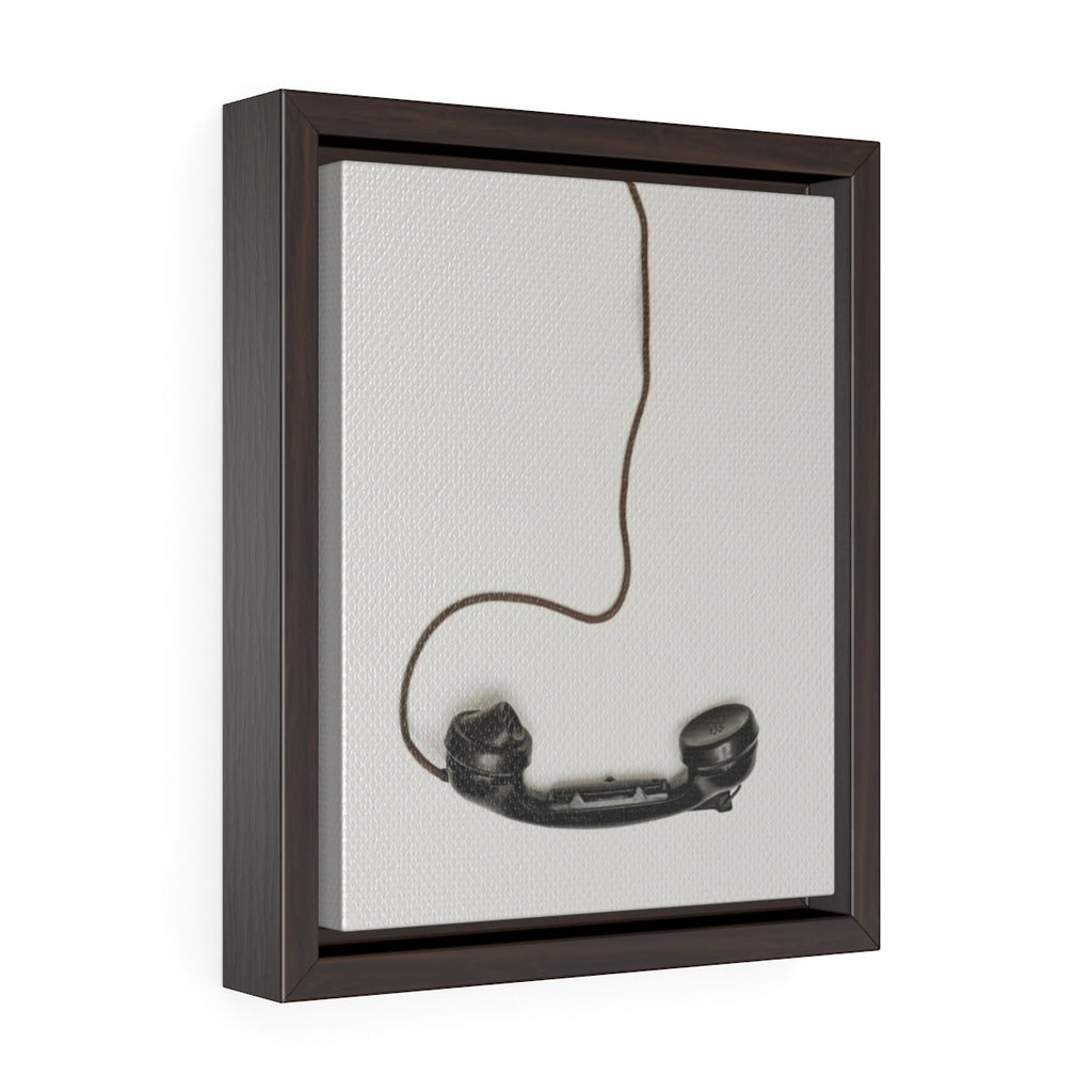 DANGLING ROTARY PHONE HANDSET <br>vertical framed premium gallery wrap canvas