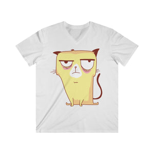 GRUMPY GATO <br>men’s fitted V-neck <br>short sleeve tee