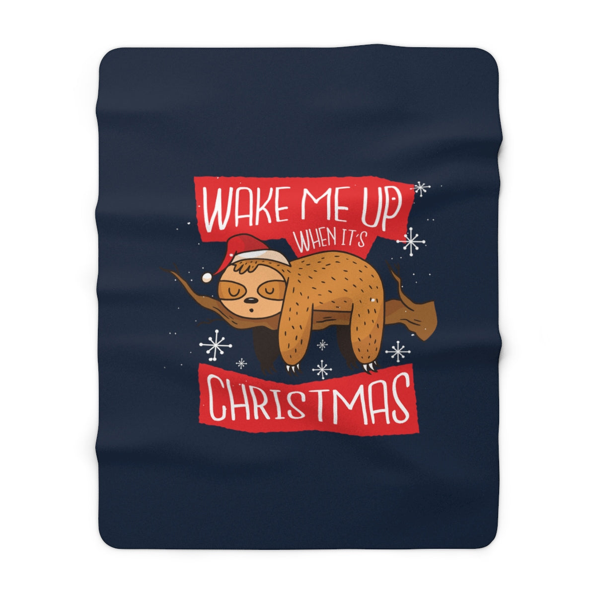 CHRISTMAS SLOTH <br>sherpa fleece <br>blanket