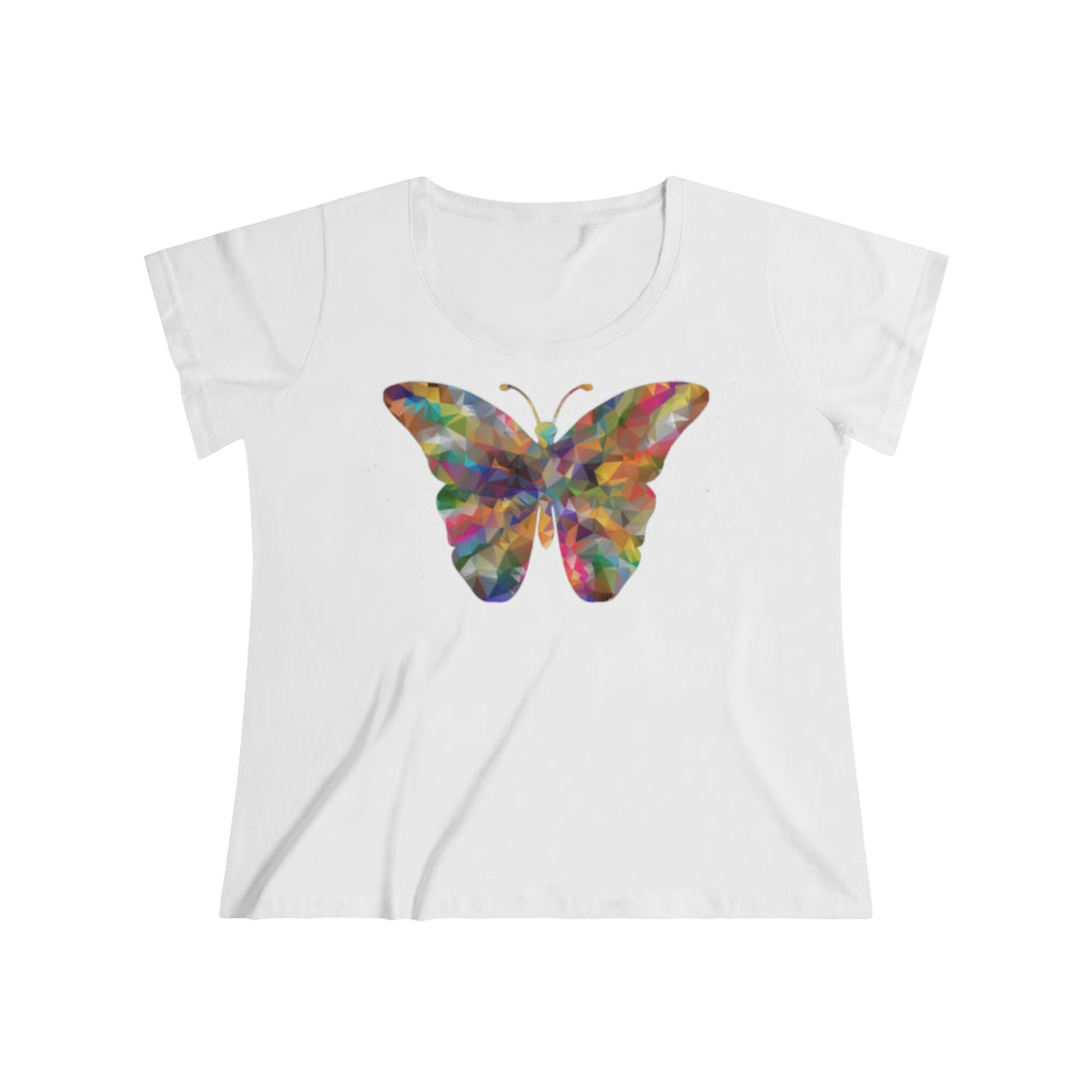 KALEIDOSCOPIC BUTTERFLY <br>women's curvy tee