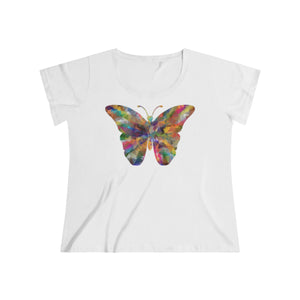 KALEIDOSCOPIC BUTTERFLY <br>women's curvy tee